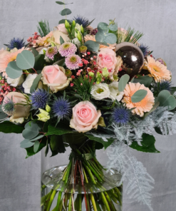 Amaryllis-Strauß in weiß mit Silberakzenten